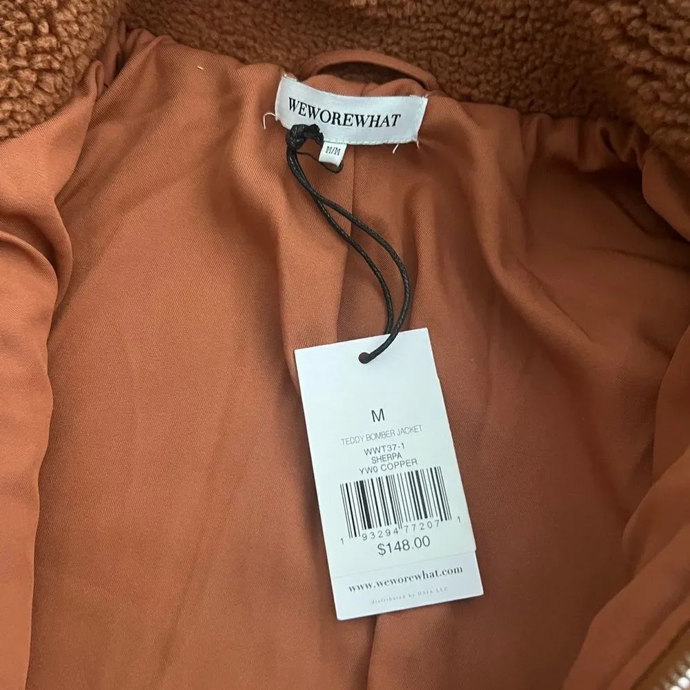 WeWoreWhat Sherpa Teddy Bomber Jacket - Picture 8 of 9